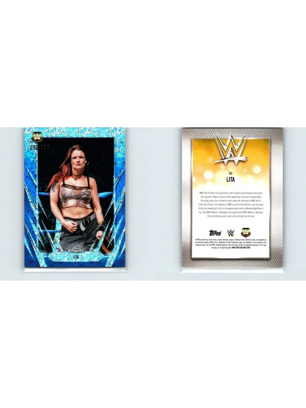 2026 Topps Chrome WWE Lita #61 Blue Mini Diamond Refractor #/150